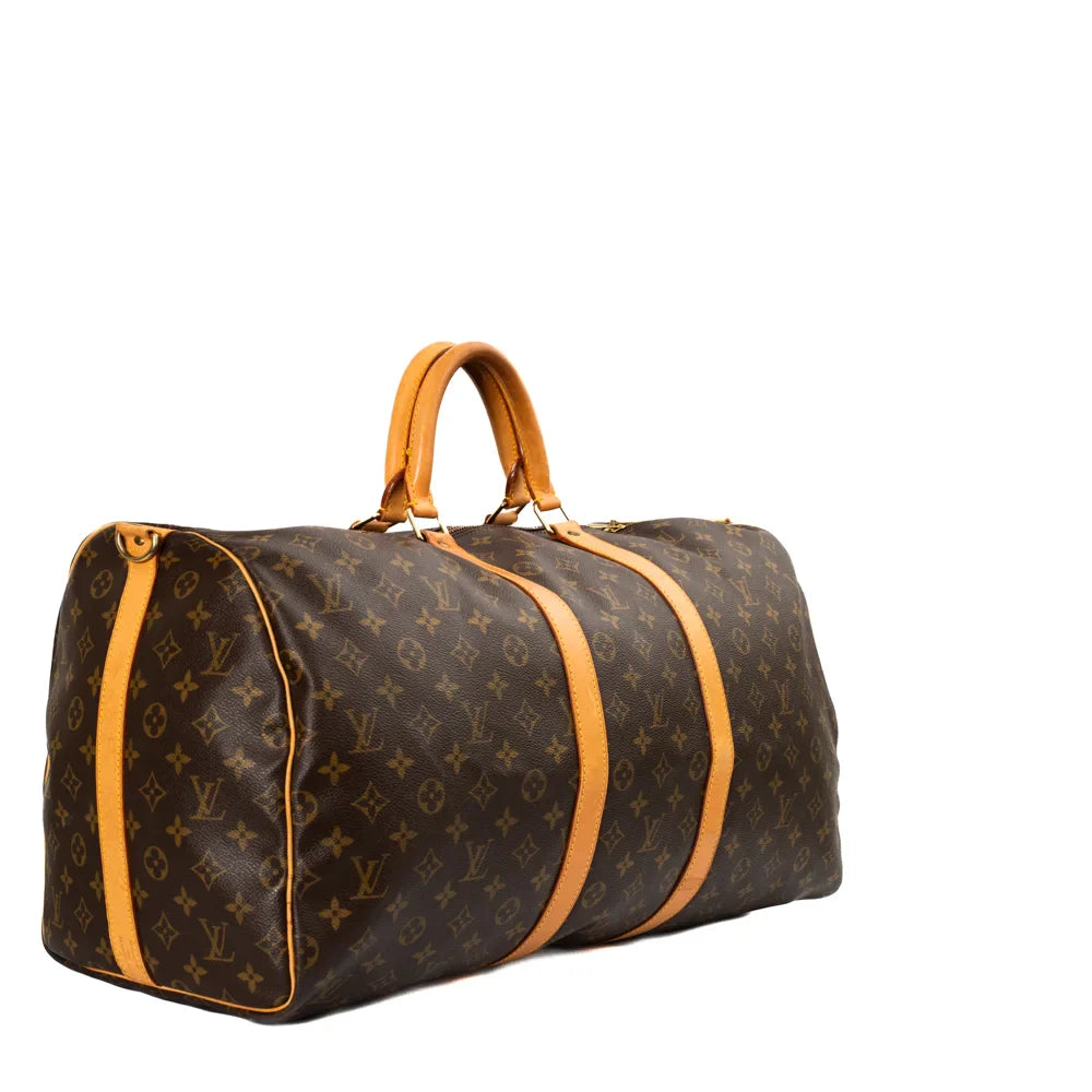 Keepall 55 Vintage en toile monogram marron