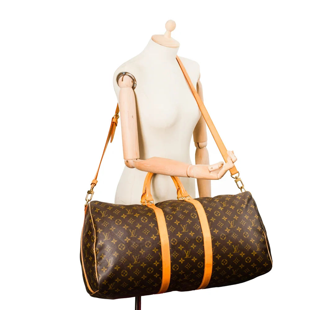 Keepall 55 Vintage en toile monogram marron