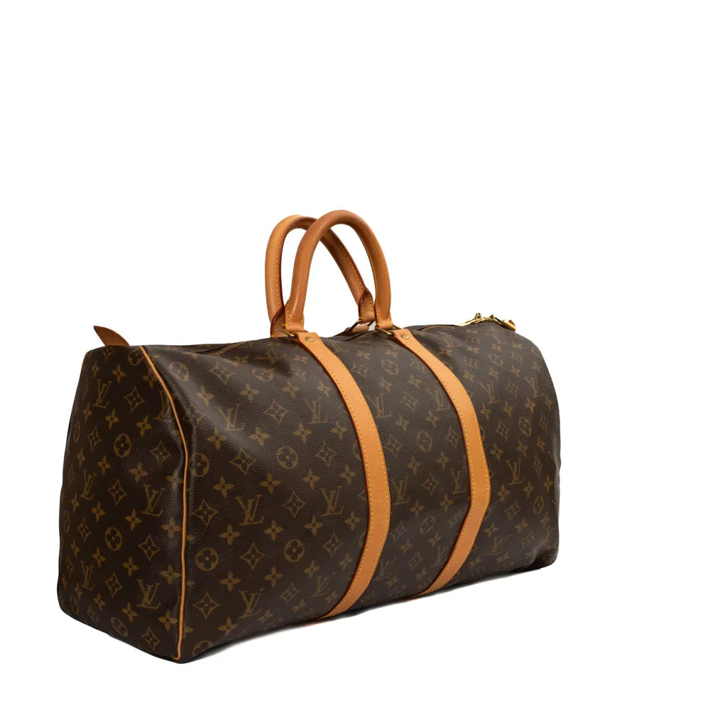 Keepall 50 Vintage en toile monogram marron