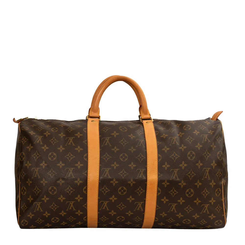 Keepall 50 Vintage en toile monogram marron