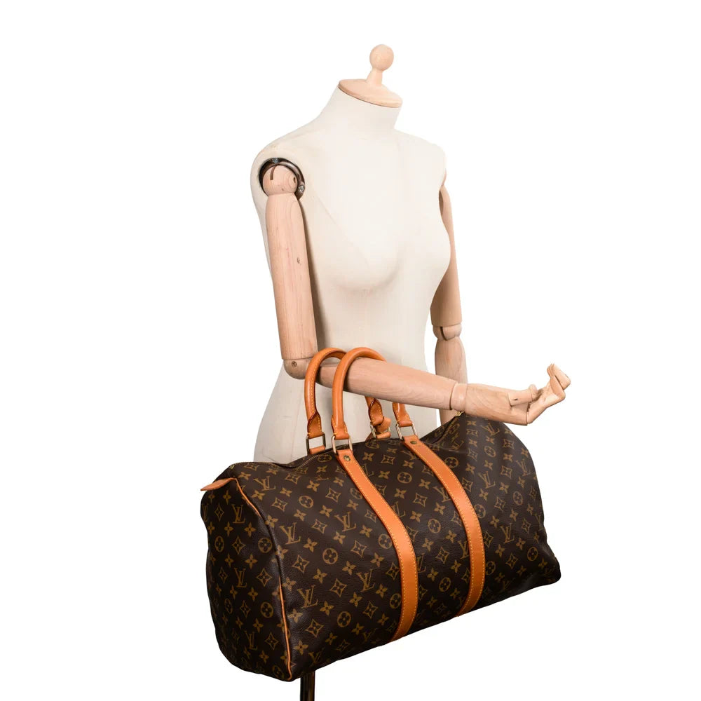 Keepall 45 Vintage en toile monogram marron
