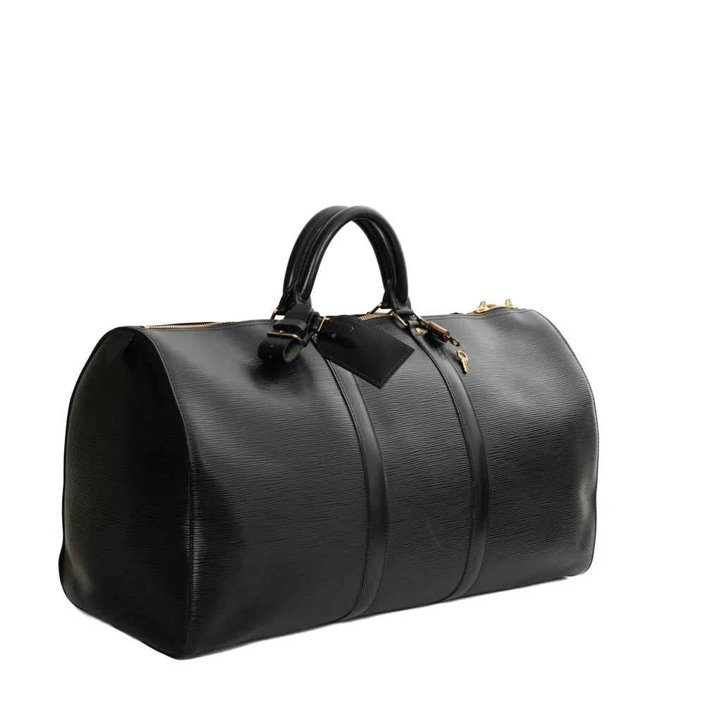 Keepall 50 Vintage en cuir épi noir