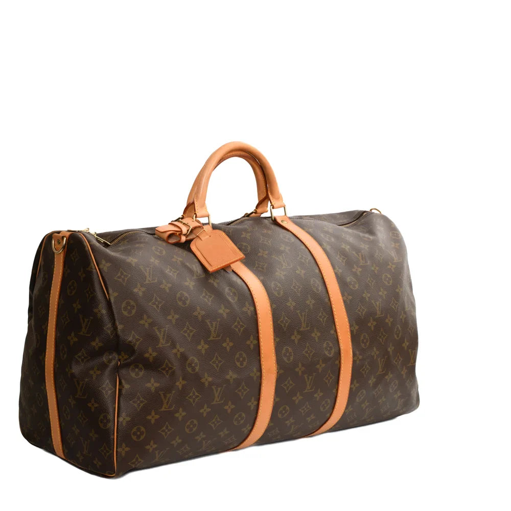 Keepall 60 Vintage en toile monogram marron