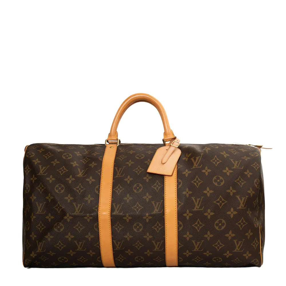 Keepall 50 Vintage en toile monogram marron