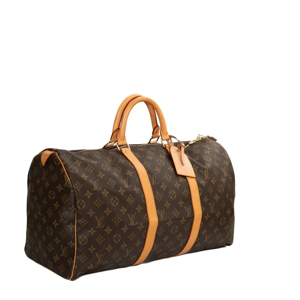Keepall 50 Vintage en toile monogram marron