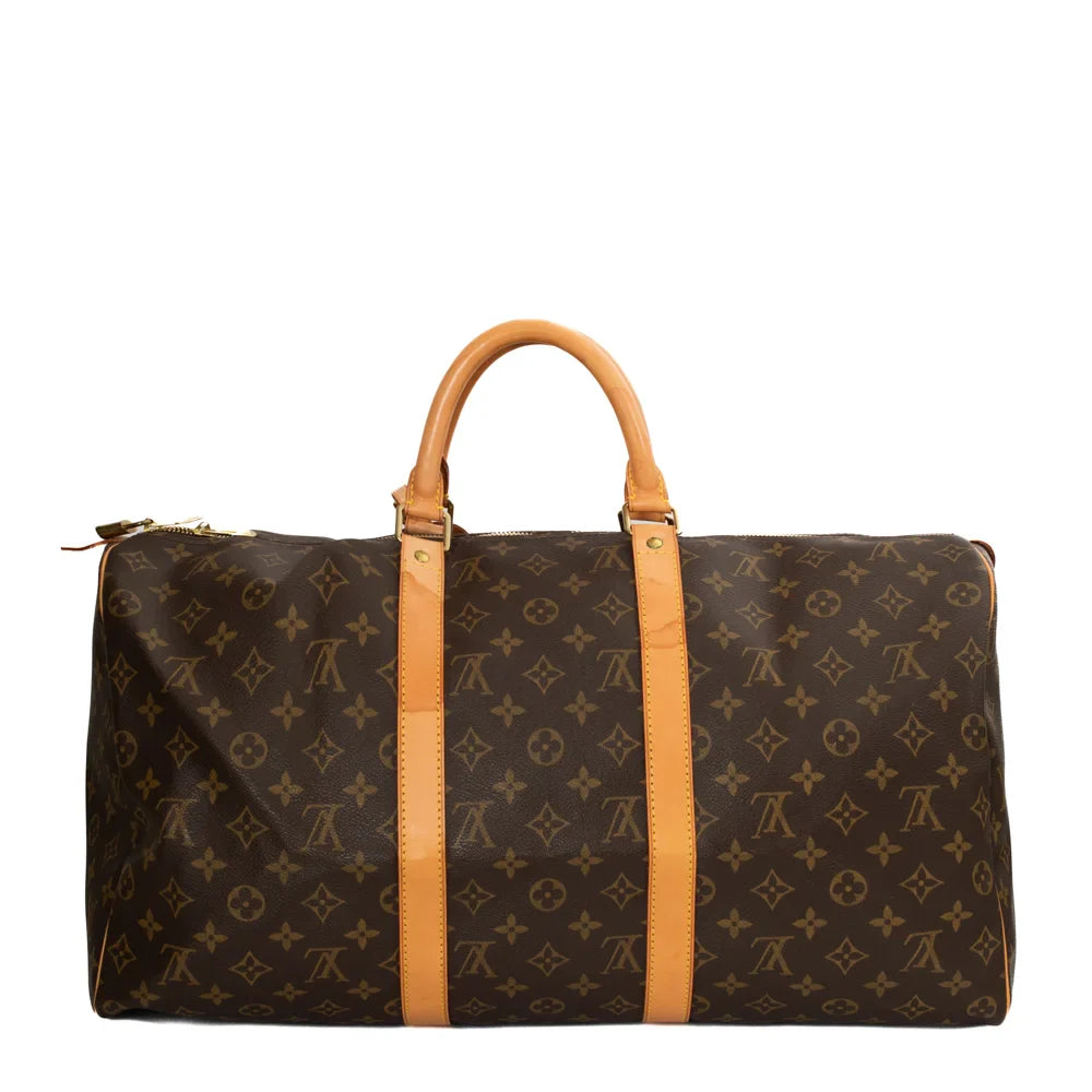 Keepall 50 Vintage en toile monogram marron