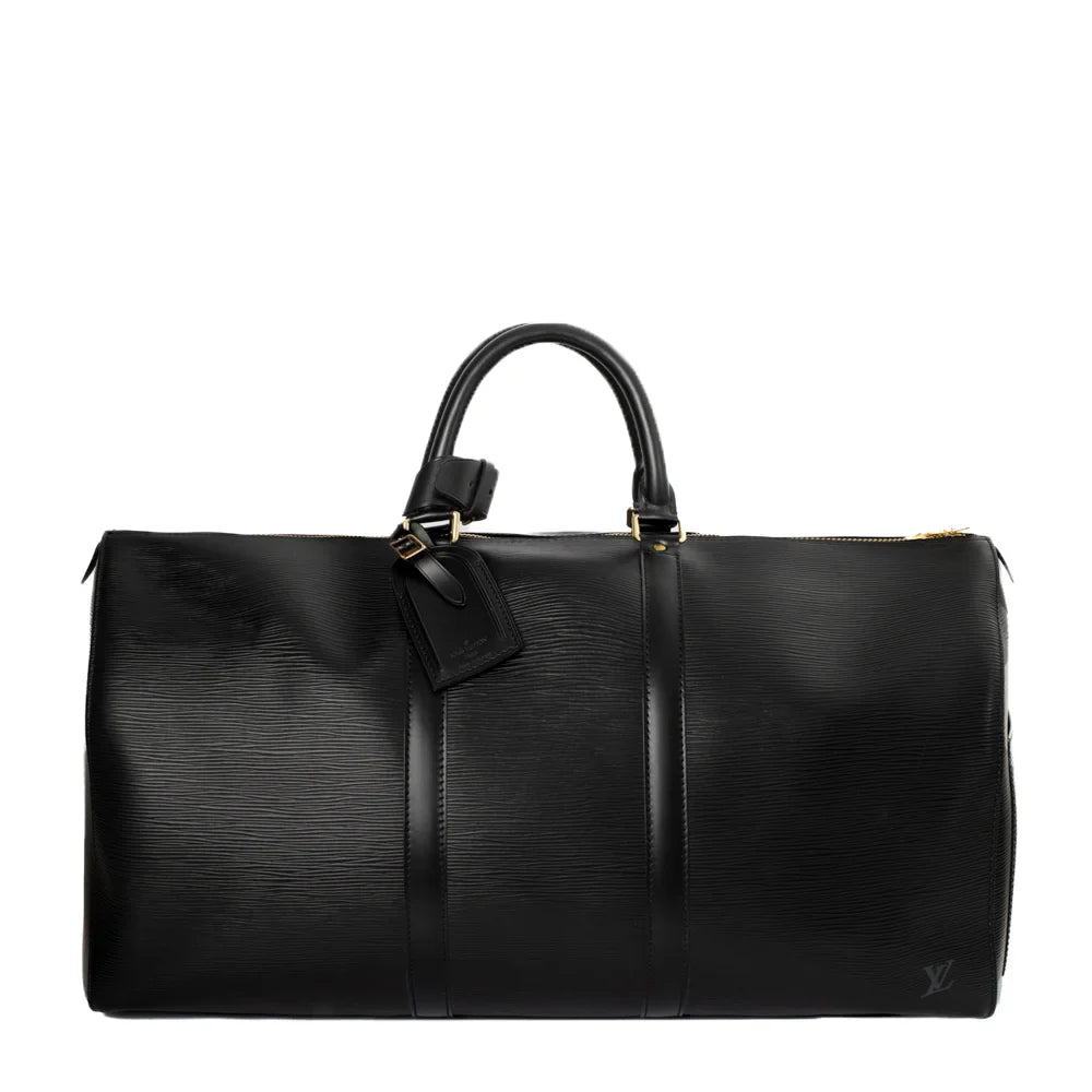 Keepall 50 Vintage en cuir épi noir
