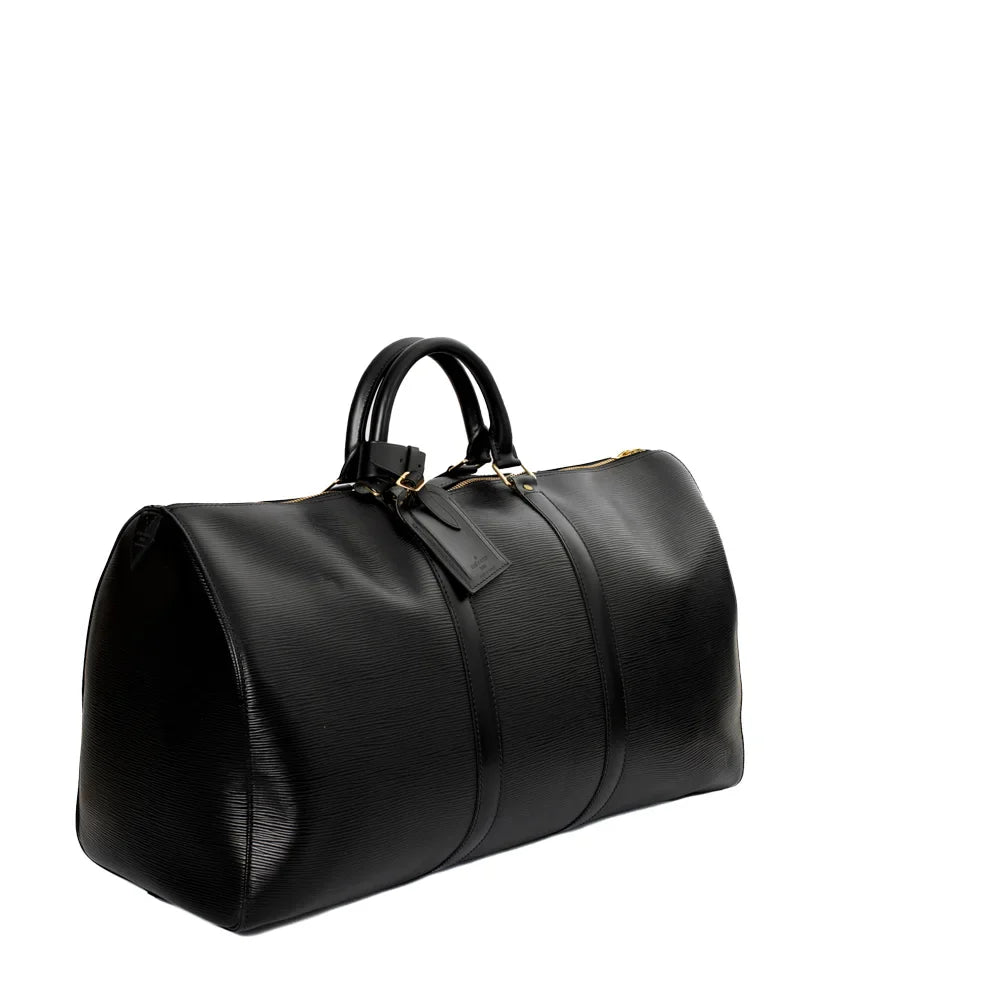 Keepall 50 Vintage en cuir épi noir