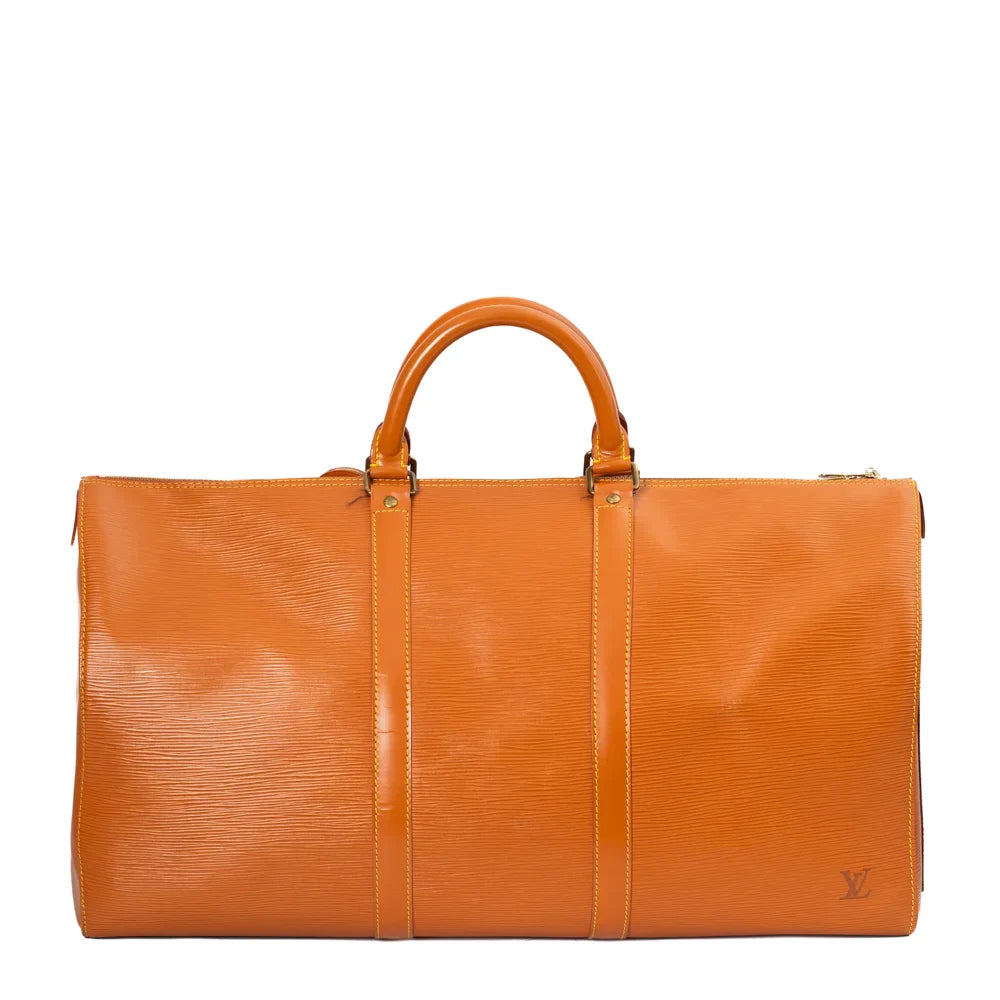 Keepall 50 Vintage en cuir marron
