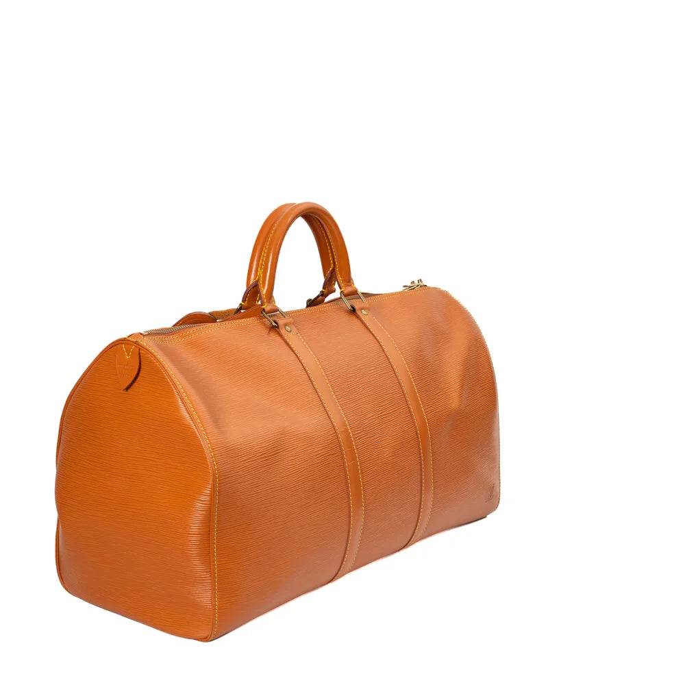 Keepall 50 Vintage en cuir marron