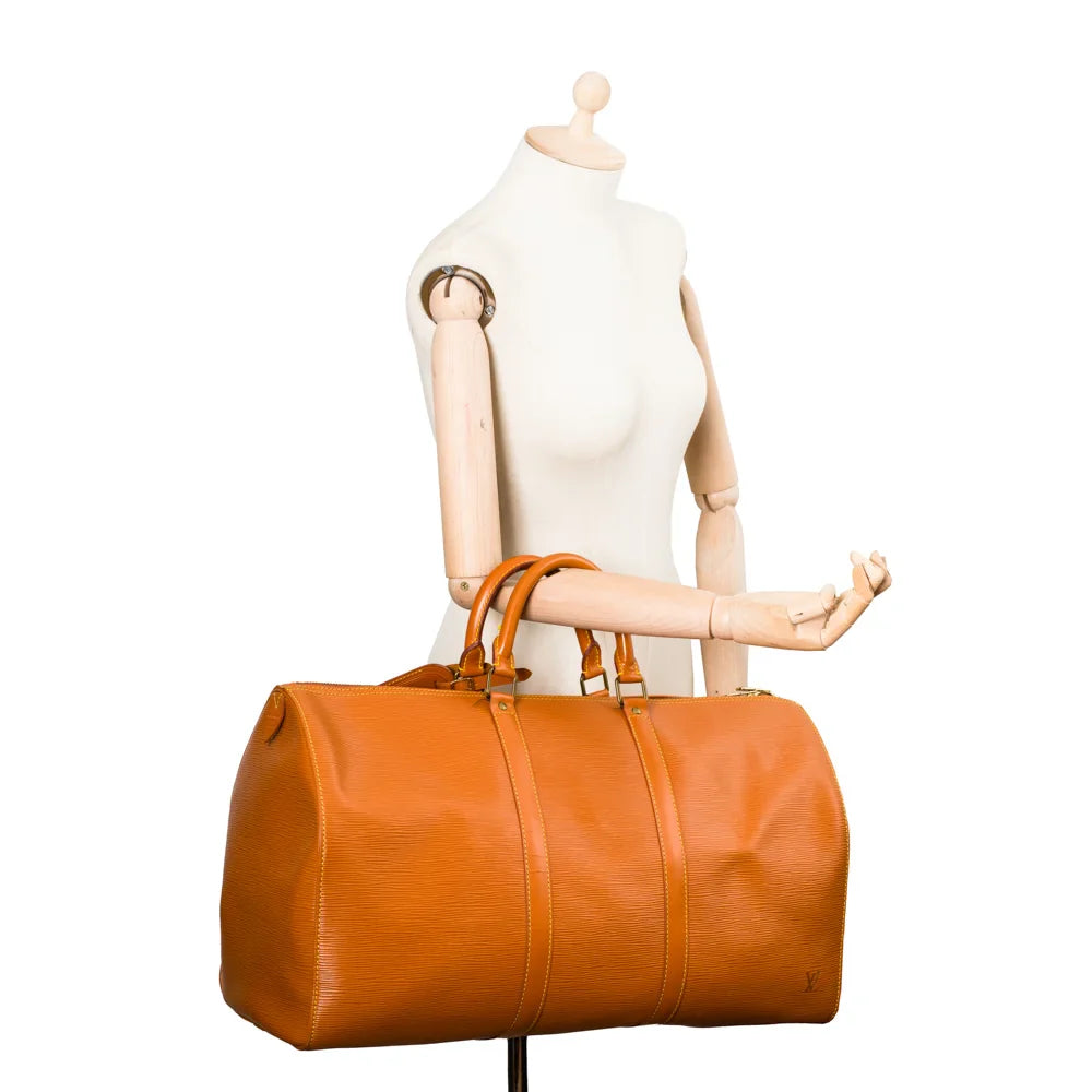 Keepall 50 Vintage en cuir marron