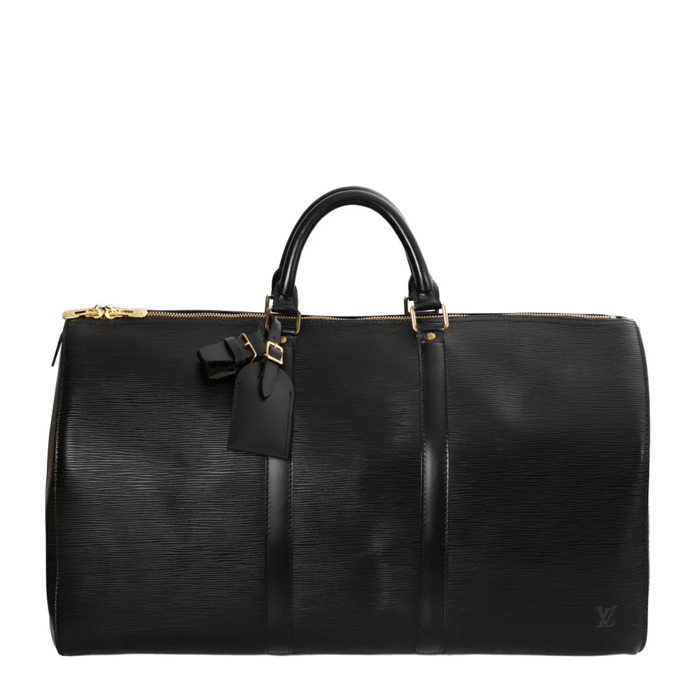 Keepall 50 Vintage en cuir épi noir