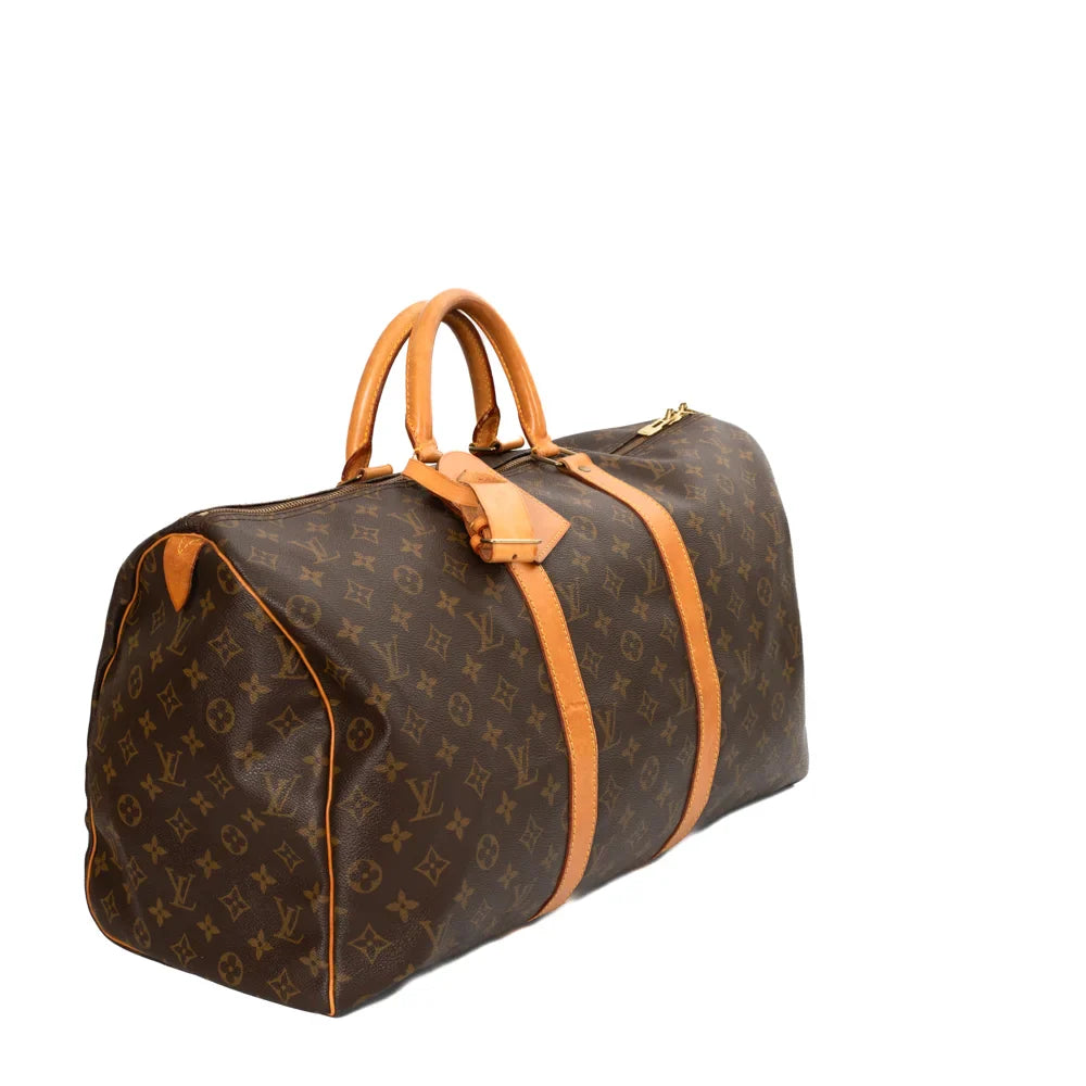 Keepall 50 Vintage en toile monogram marron