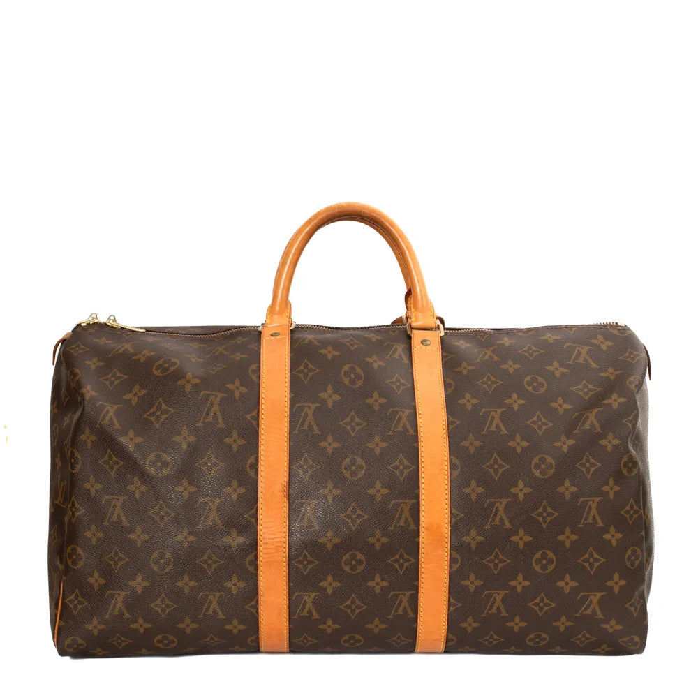 Keepall 50 Vintage en toile monogram marron