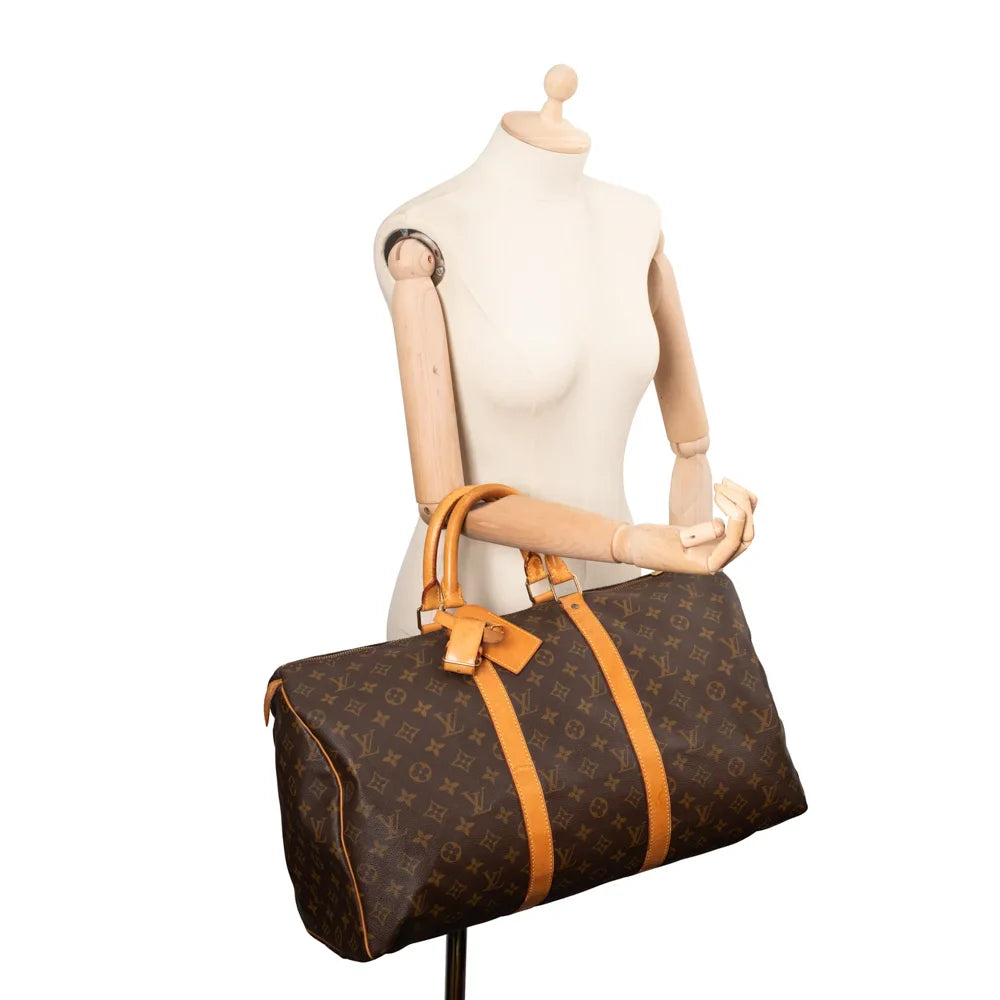 Keepall 50 Vintage en toile monogram marron