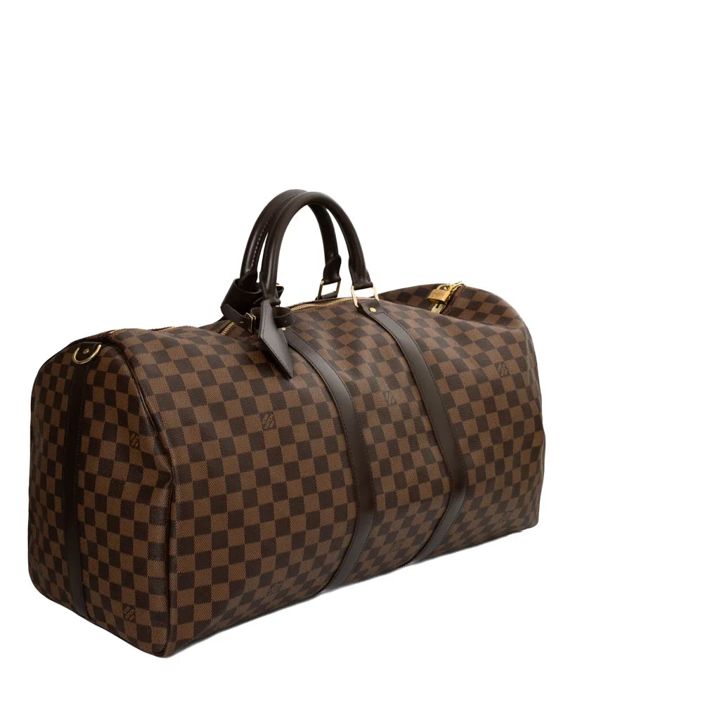 Keepall 55 en toile damier ébène