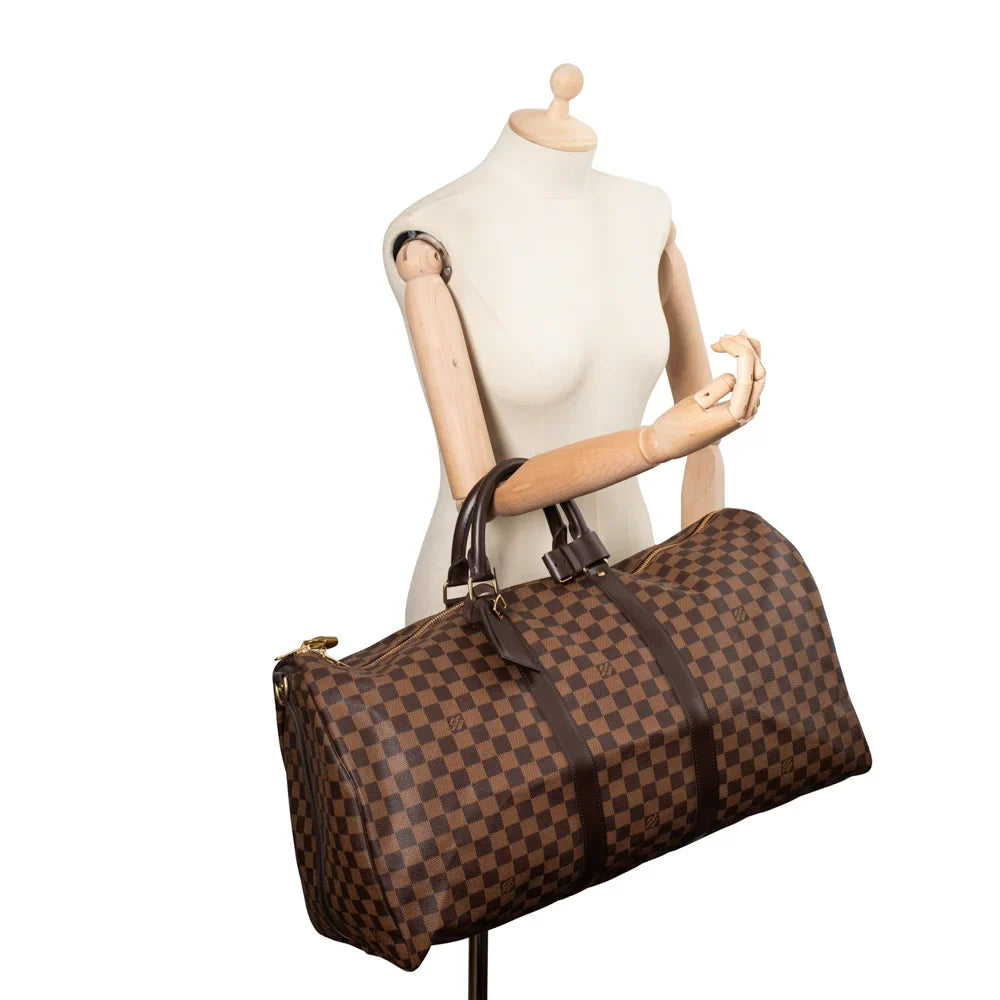 Keepall 55 en toile damier ébène