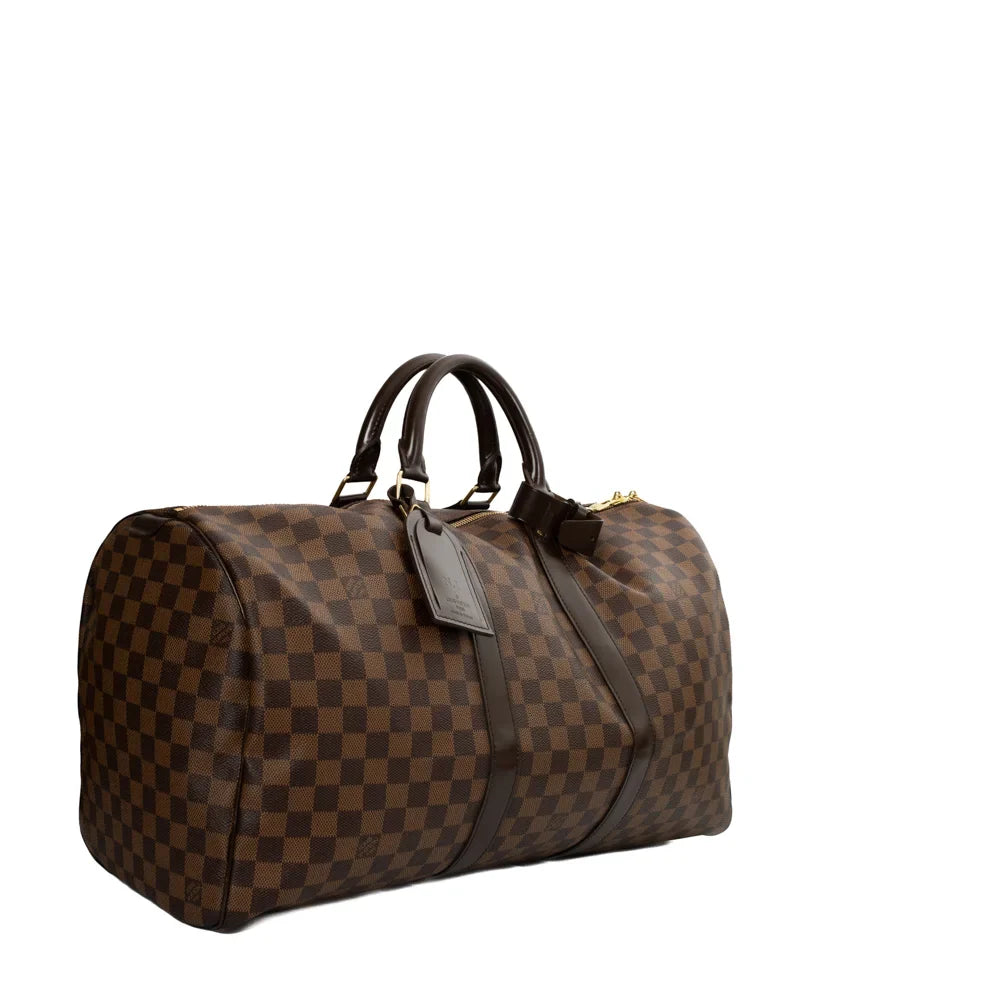 Keepall 50 vintage en toile damier ébène