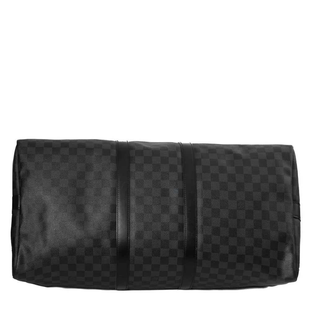 Keepall 55 en toile damier gris