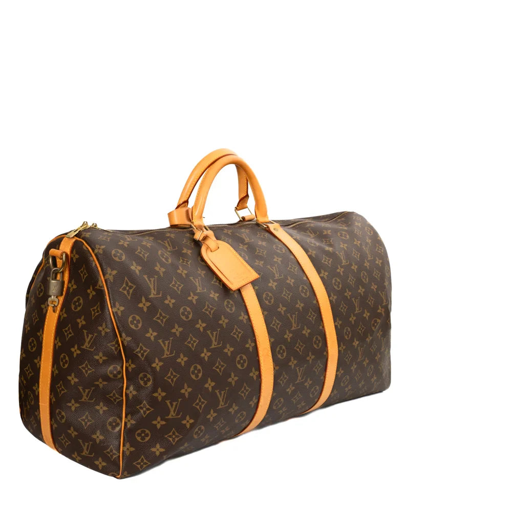 Keepall 60 Vintage en toile monogram marron