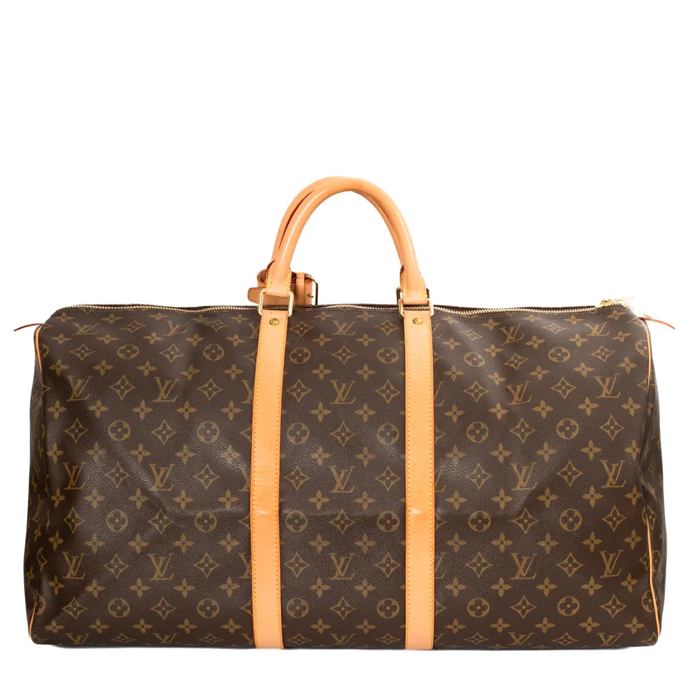 Keepall 55 Vintage en toile monogram marron