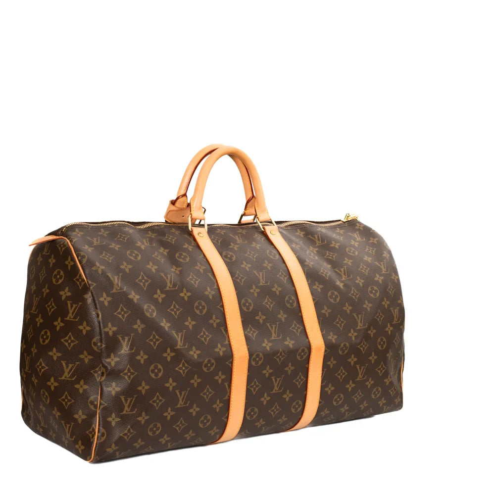 Keepall 55 Vintage en toile monogram marron