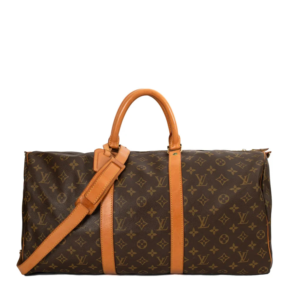 Keepall 50 Vintage en toile monogram marron
