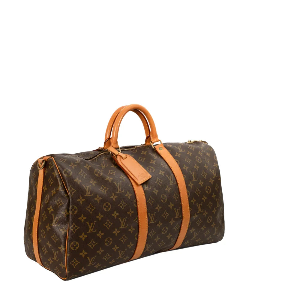 Keepall 50 Vintage en toile monogram marron