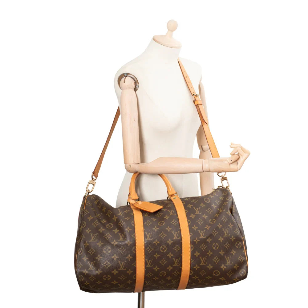 Keepall 50 Vintage en toile monogram marron