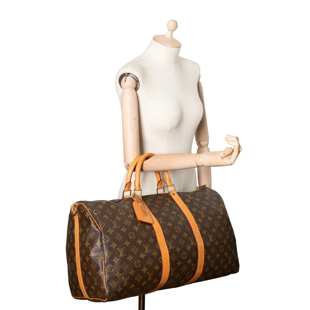 Keepall 50 Vintage en toile monogram marron