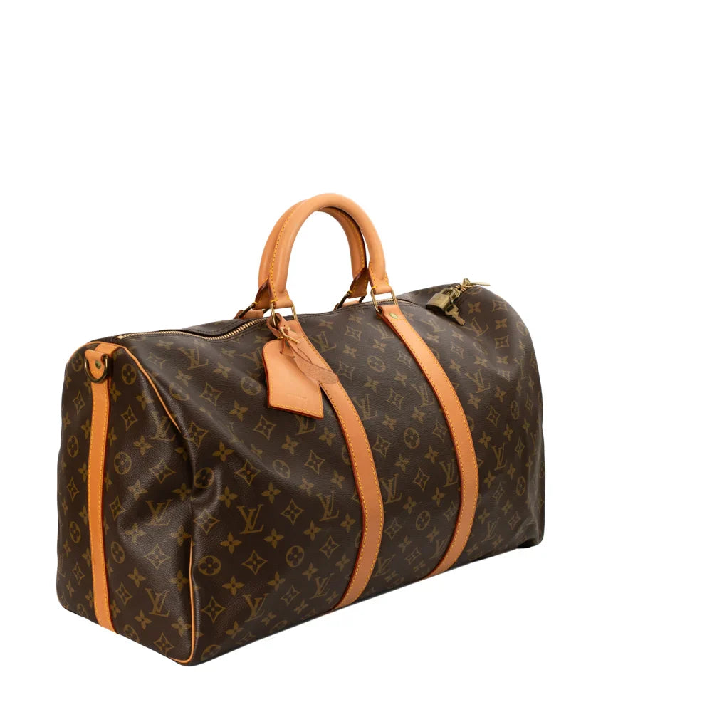 Keepall 50 Vintage en toile monogram marron