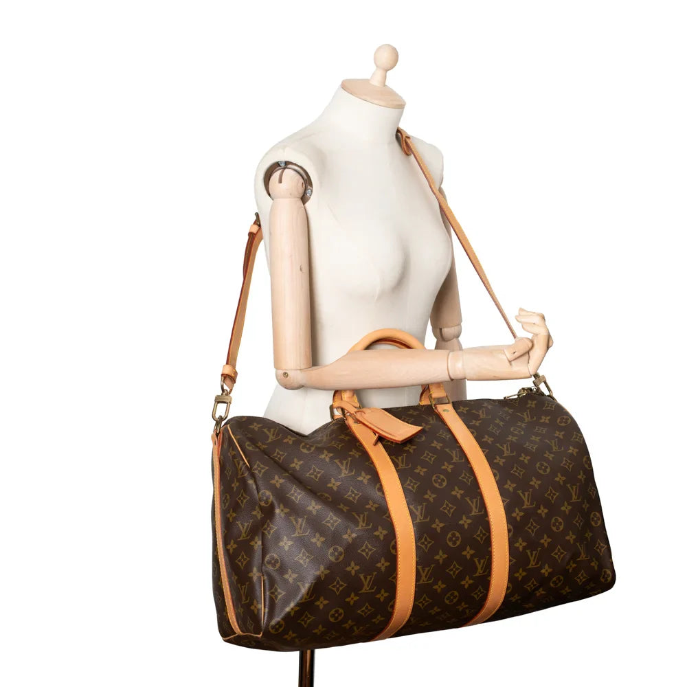 Keepall 50 Vintage en toile monogram marron