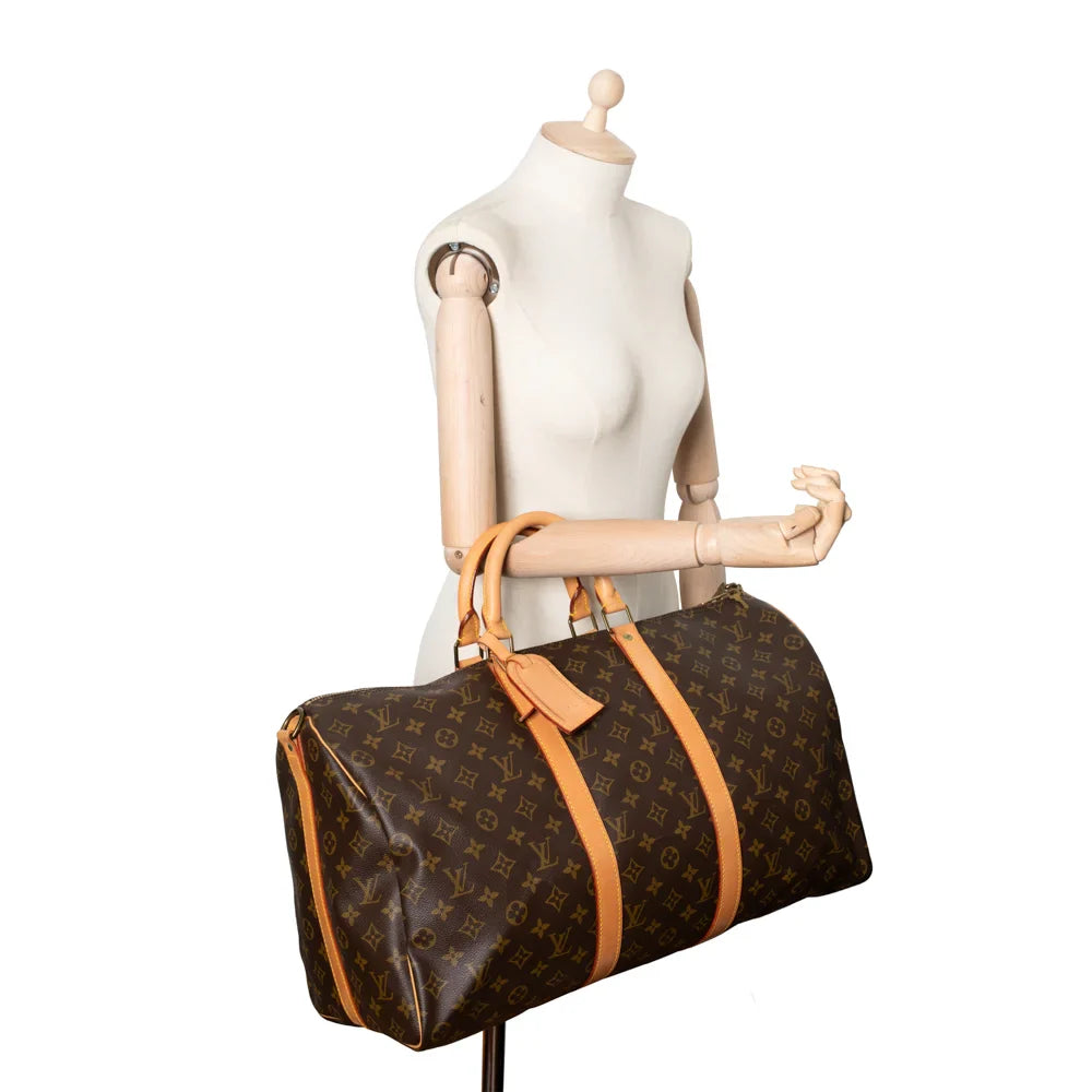 Keepall 50 Vintage en toile monogram marron