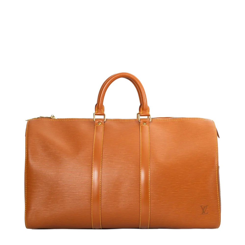 Keepall 45 Vintage en cuir épi marron