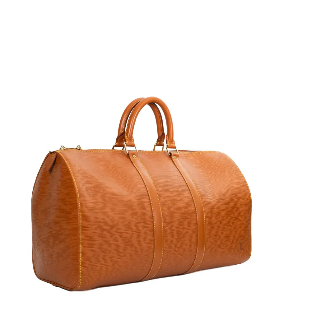 Keepall 45 Vintage en cuir épi marron