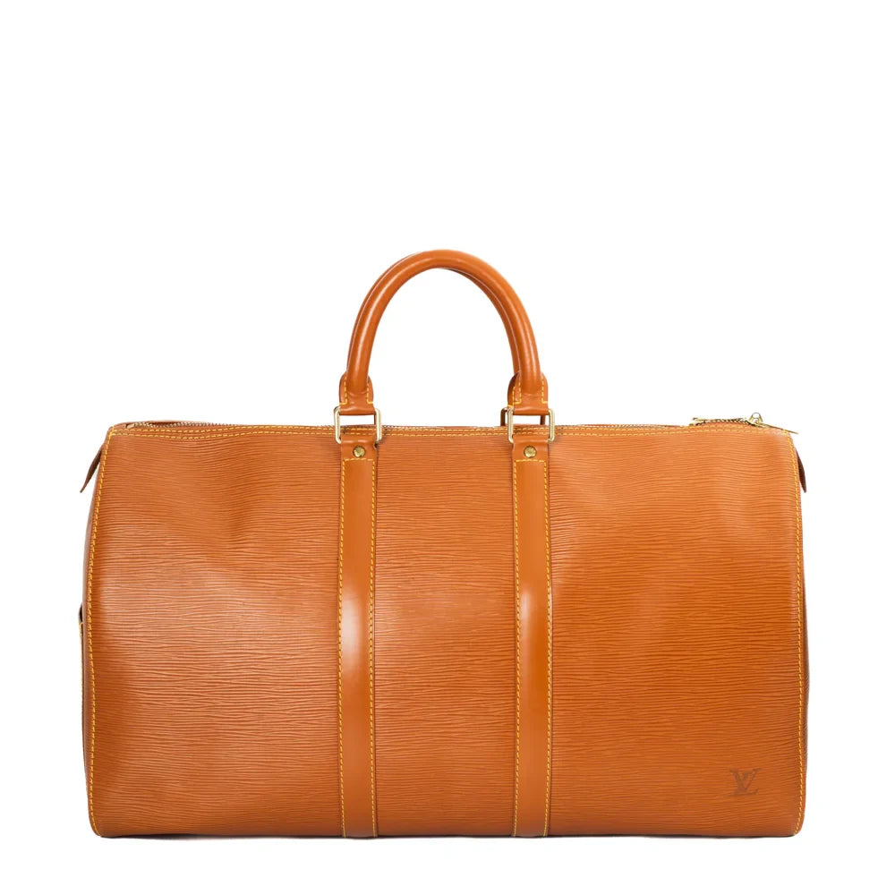 Keepall 45 Vintage en cuir épi marron