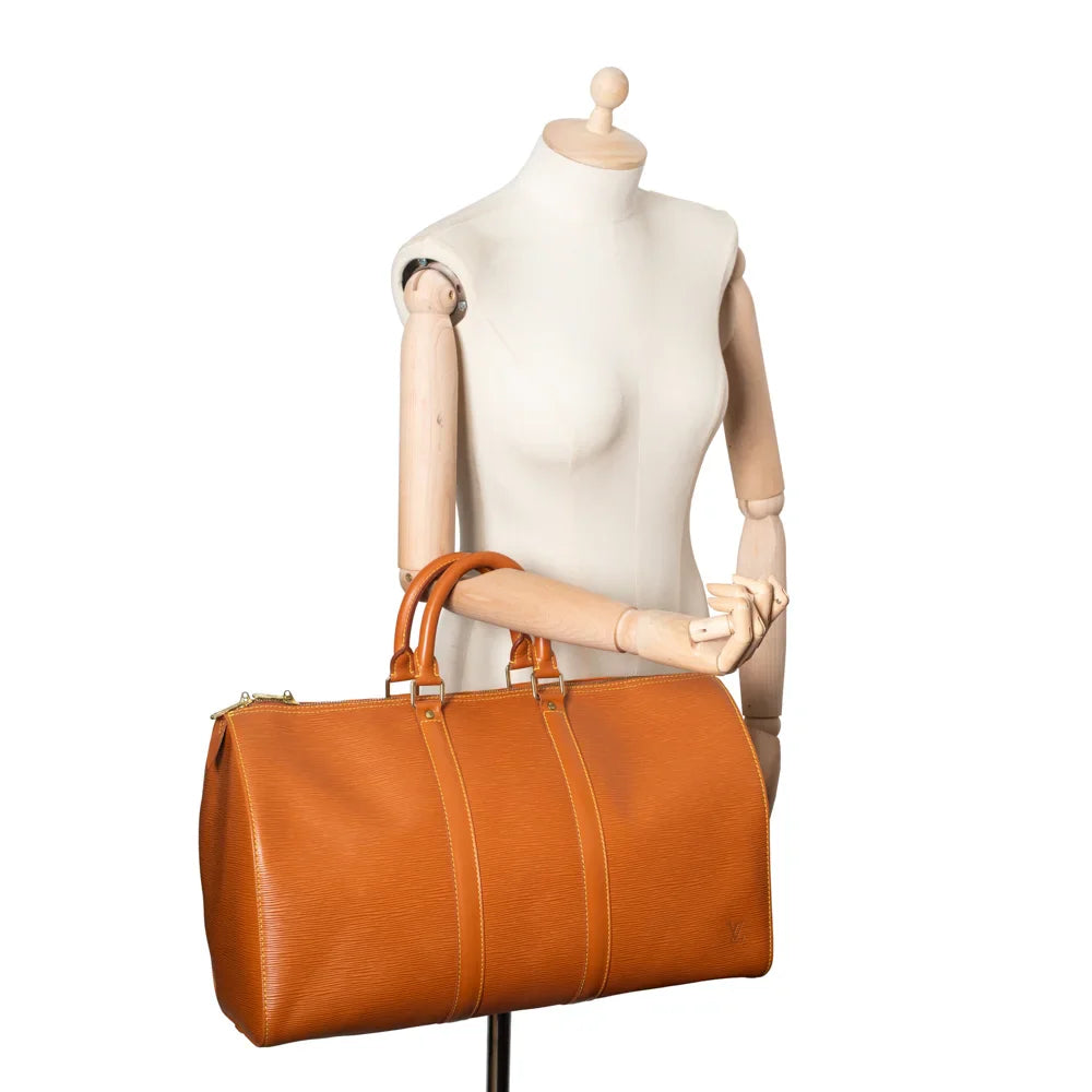 Keepall 45 Vintage en cuir épi marron