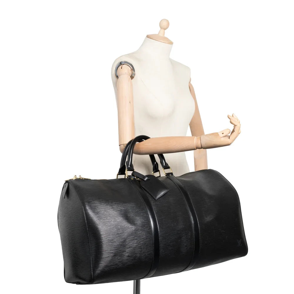 Keepall 50 Vintage en cuir épi noir