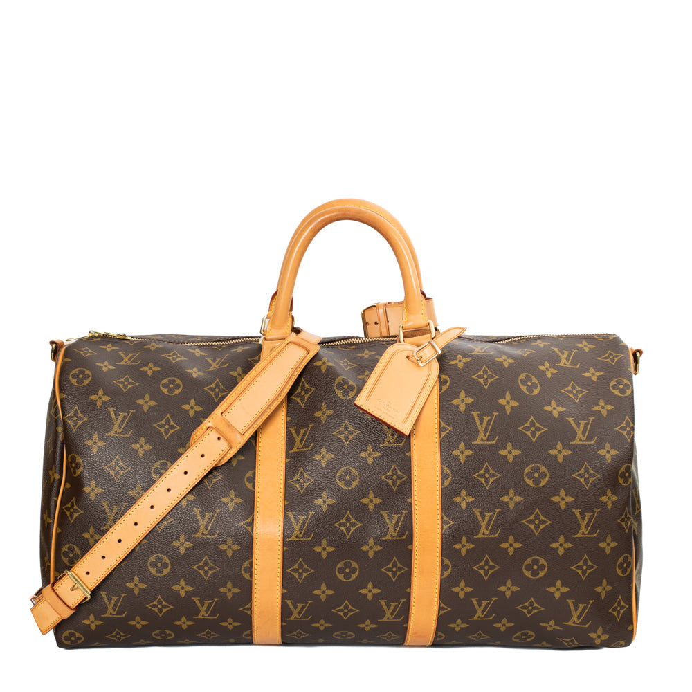 Keepall 50 Vintage en toile monogram marron