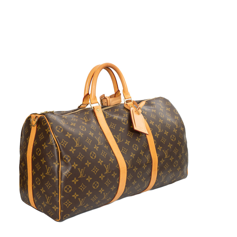 Keepall 50 Vintage en toile monogram marron
