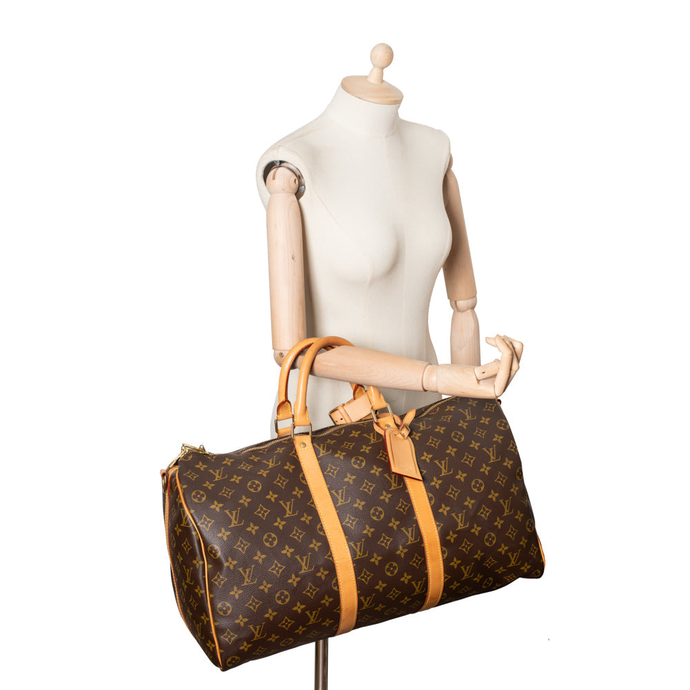 Keepall 50 Vintage en toile monogram marron