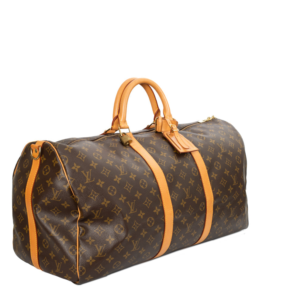 Keepall 55 Vintage en toile monogram marron