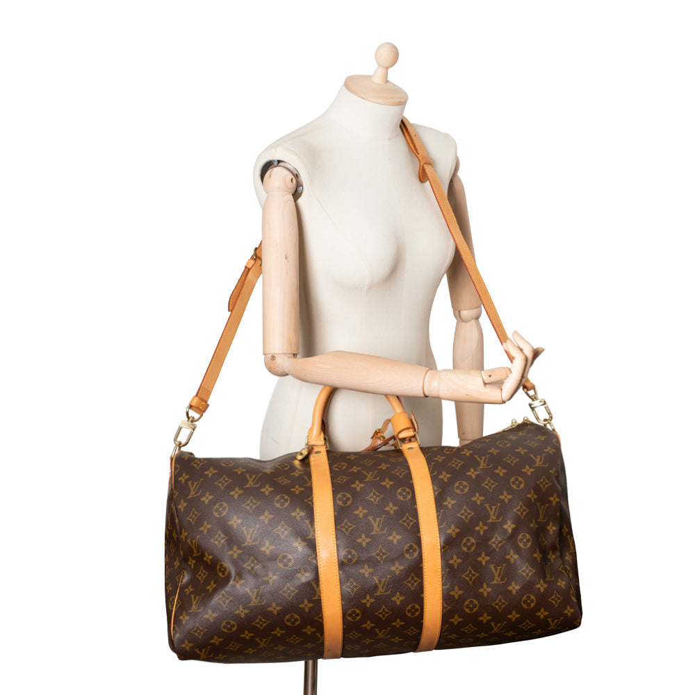 Keepall 55 Vintage en toile monogram marron