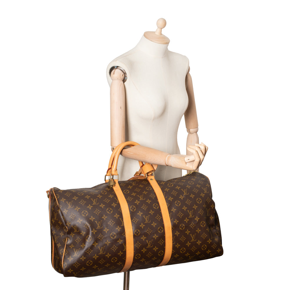 Keepall 55 Vintage en toile monogram marron