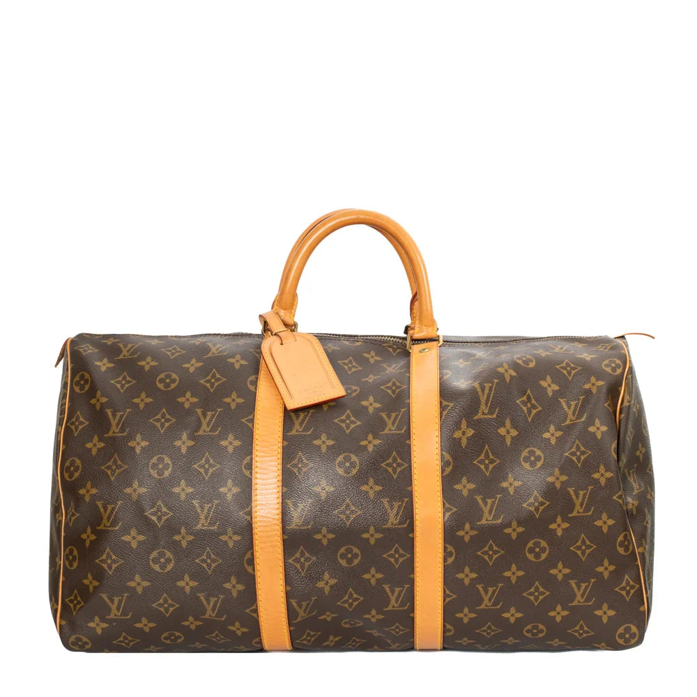 Keepall 50 Vintage en toile monogram marron