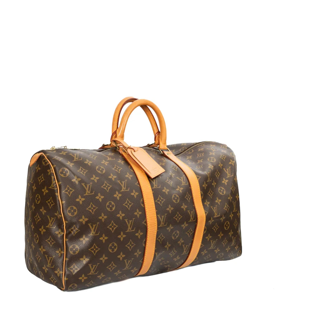 Keepall 50 Vintage en toile monogram marron