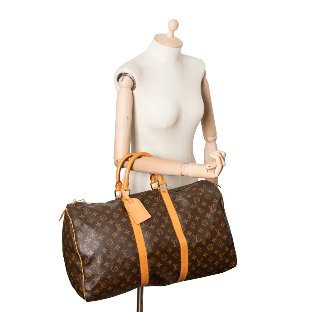 Keepall 50 Vintage en toile monogram marron