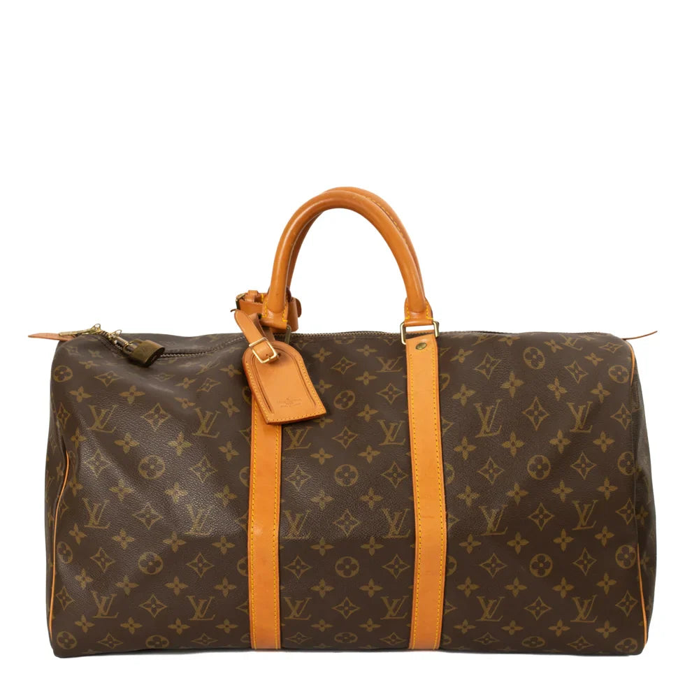 Keepall 50 Vintage en toile monogram marron