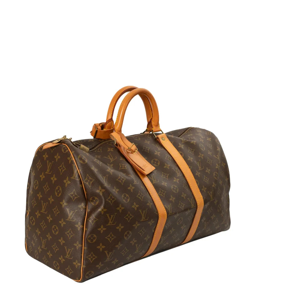 Keepall 50 Vintage en toile monogram marron