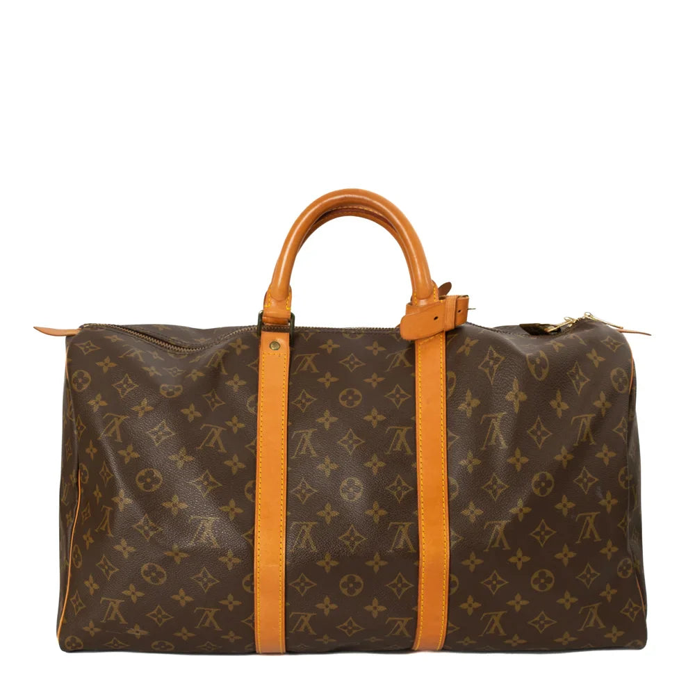 Keepall 50 Vintage en toile monogram marron